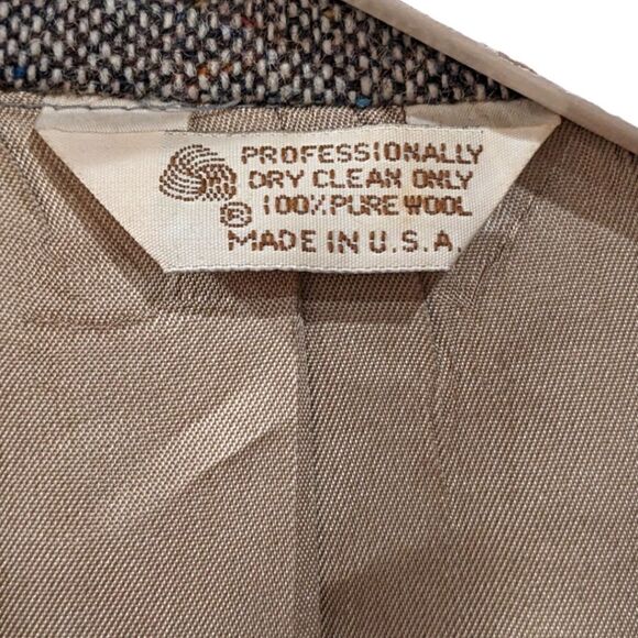 Charles Klein Wool Brown Two Button Blazer Chestnut Button Patch Elbows Size 40S - Picture 10 of 11